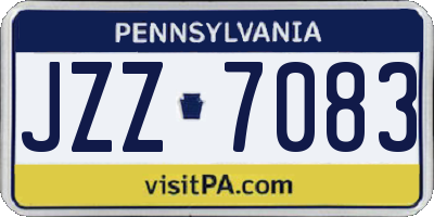 PA license plate JZZ7083