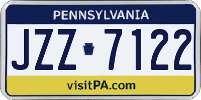 PA license plate JZZ7122
