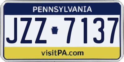 PA license plate JZZ7137