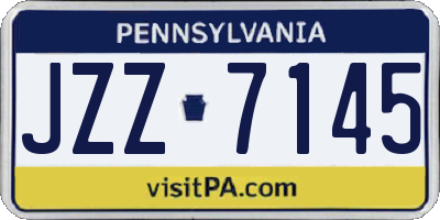 PA license plate JZZ7145