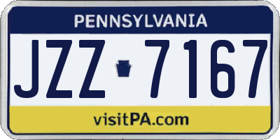 PA license plate JZZ7167