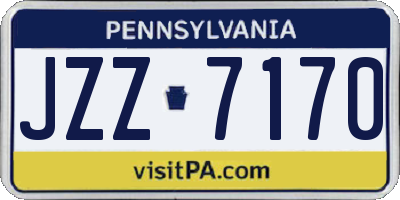 PA license plate JZZ7170