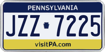 PA license plate JZZ7225