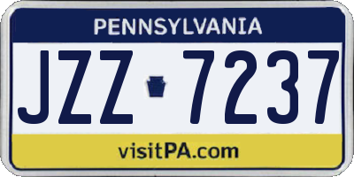 PA license plate JZZ7237