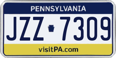 PA license plate JZZ7309