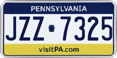 PA license plate JZZ7325
