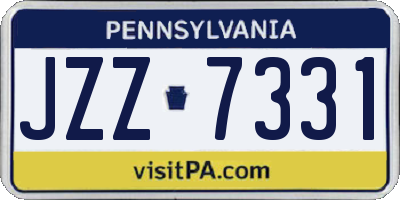PA license plate JZZ7331