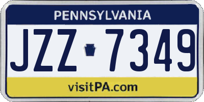 PA license plate JZZ7349