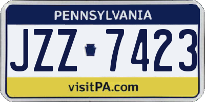 PA license plate JZZ7423
