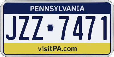 PA license plate JZZ7471