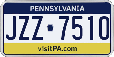 PA license plate JZZ7510