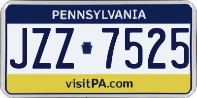 PA license plate JZZ7525