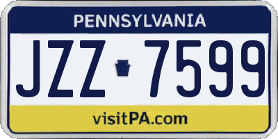 PA license plate JZZ7599