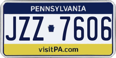 PA license plate JZZ7606