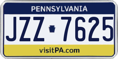 PA license plate JZZ7625