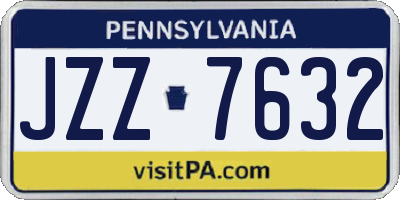 PA license plate JZZ7632