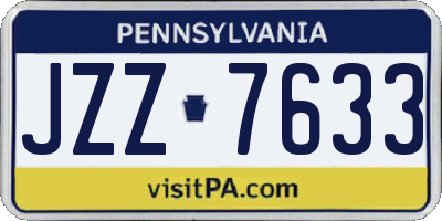 PA license plate JZZ7633