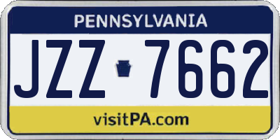 PA license plate JZZ7662