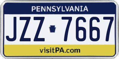 PA license plate JZZ7667