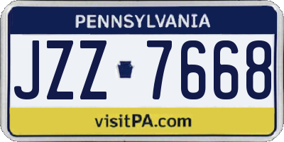 PA license plate JZZ7668