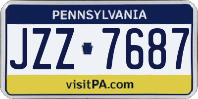 PA license plate JZZ7687