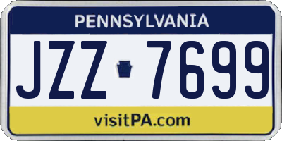 PA license plate JZZ7699