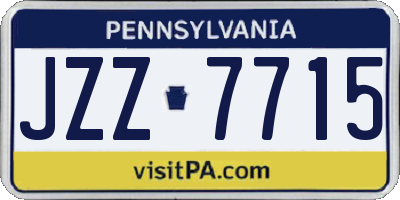 PA license plate JZZ7715