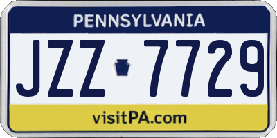 PA license plate JZZ7729