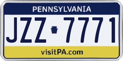 PA license plate JZZ7771