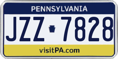 PA license plate JZZ7828
