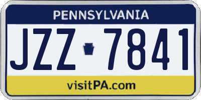 PA license plate JZZ7841