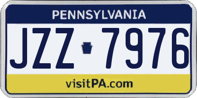 PA license plate JZZ7976