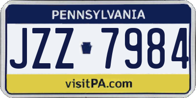 PA license plate JZZ7984