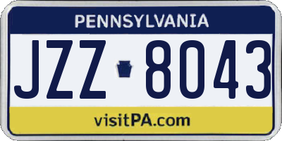 PA license plate JZZ8043