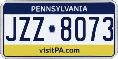 PA license plate JZZ8073
