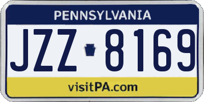 PA license plate JZZ8169