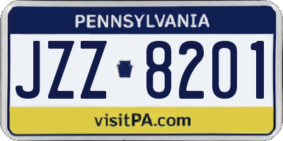 PA license plate JZZ8201