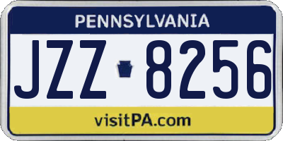PA license plate JZZ8256