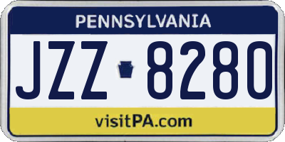 PA license plate JZZ8280