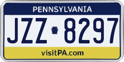 PA license plate JZZ8297