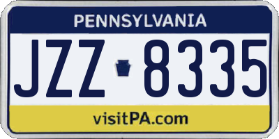 PA license plate JZZ8335