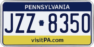 PA license plate JZZ8350