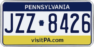 PA license plate JZZ8426