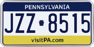 PA license plate JZZ8515