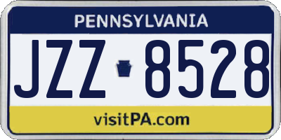 PA license plate JZZ8528