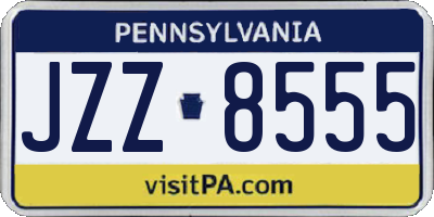 PA license plate JZZ8555