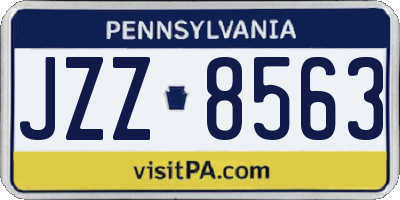 PA license plate JZZ8563