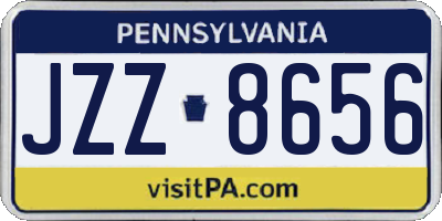 PA license plate JZZ8656