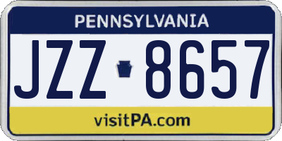 PA license plate JZZ8657