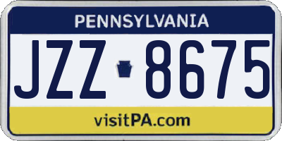 PA license plate JZZ8675